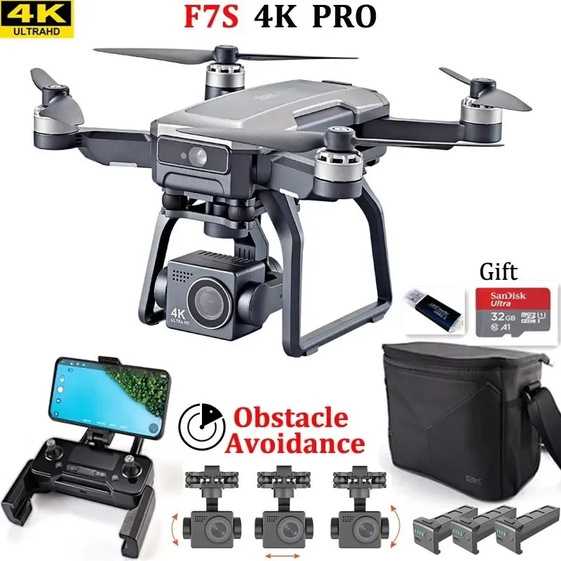 Drone Gimbal Brushless - SJRC F7s 4K 프로 드론, 장애물